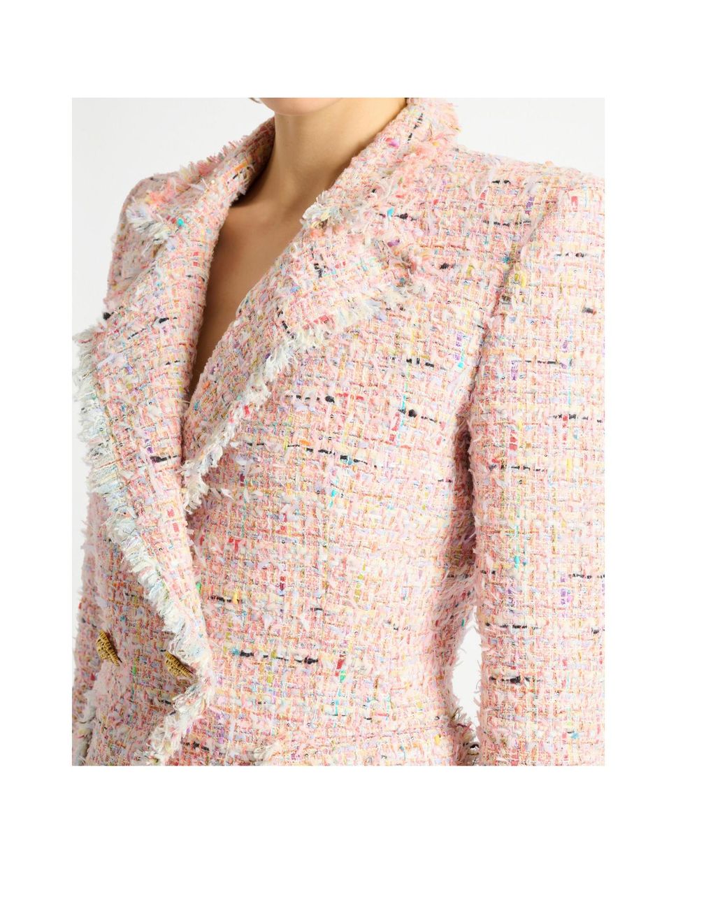 Balmain Pink Tweed 2-Button Jacket