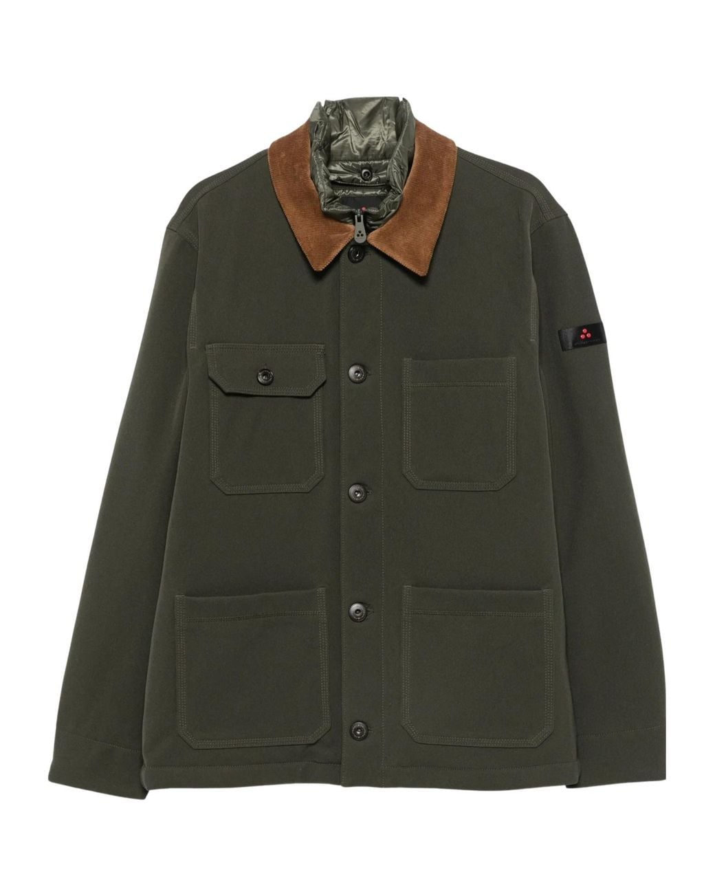 Peuterey Green Bergher Corduroy-Collar Padded Jacket for men