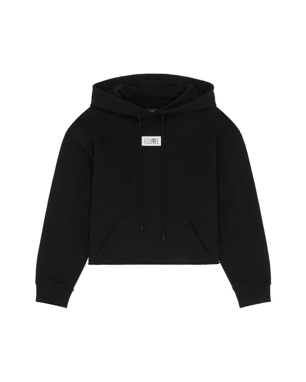 MM6 by Maison Margiela Black Logo Patch Drawstring Hoodie
