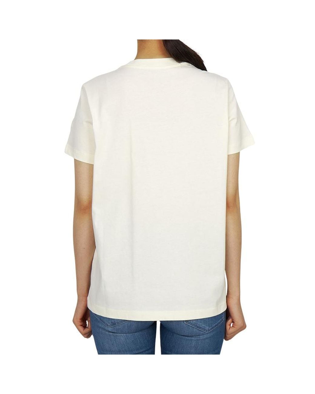 Moncler White Logo Patch Crewneck T-Shirt