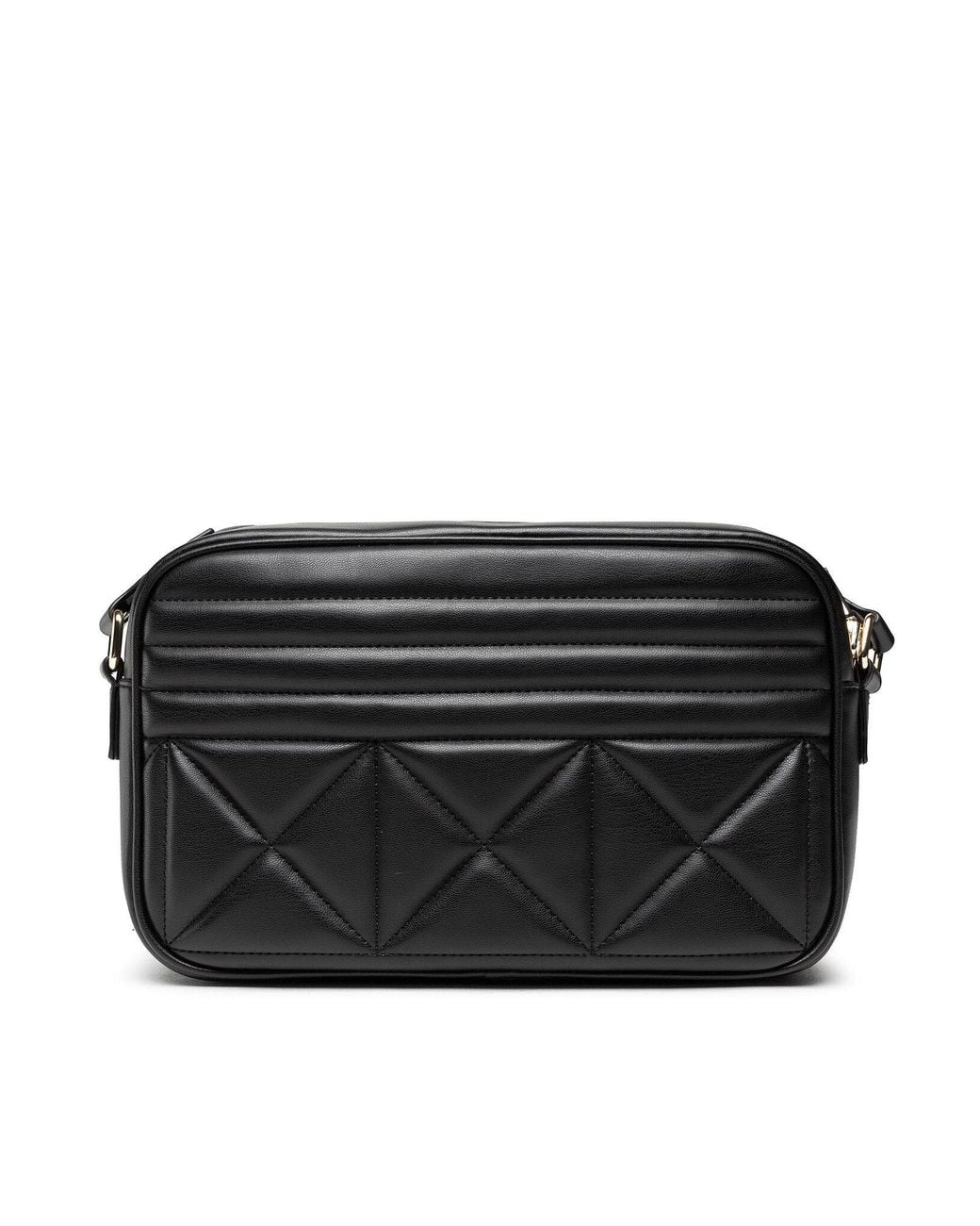Moschino Black Quilted Logo Plaque Crossbody Bag
