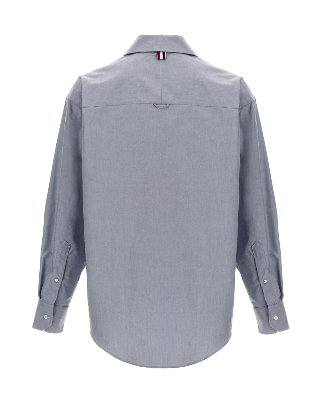 Thom Browne Gray Patchwork Long-Sleeved Shirt for men