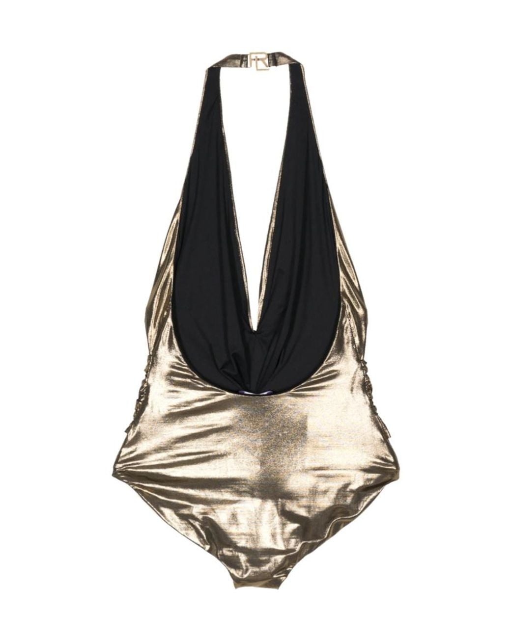 Ralph Lauren White Draped Halterneck Body