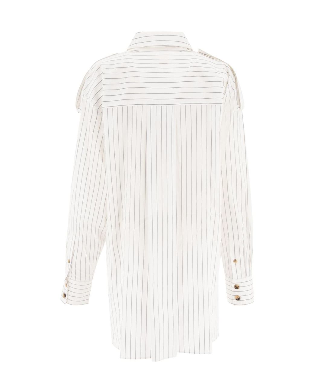 Khaite White The Tamal Striped Button-Up Shirt