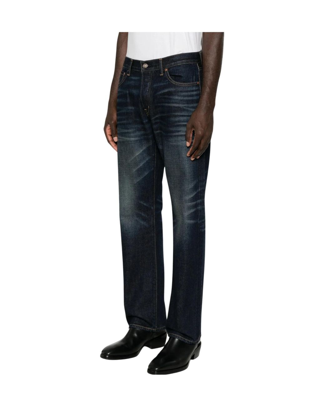 Tom Ford Blue 1950S Selvedge Straight Jeans for men
