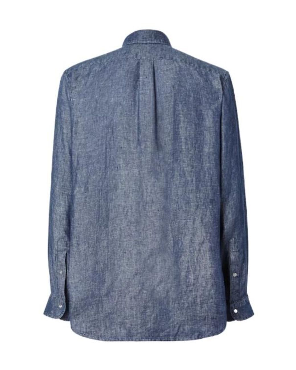 Fendi Blue Ff Embroidered Comfort Fit Shirt for men