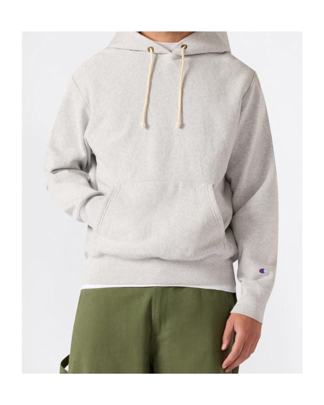 Champion White Hooded Sweatshirt for men