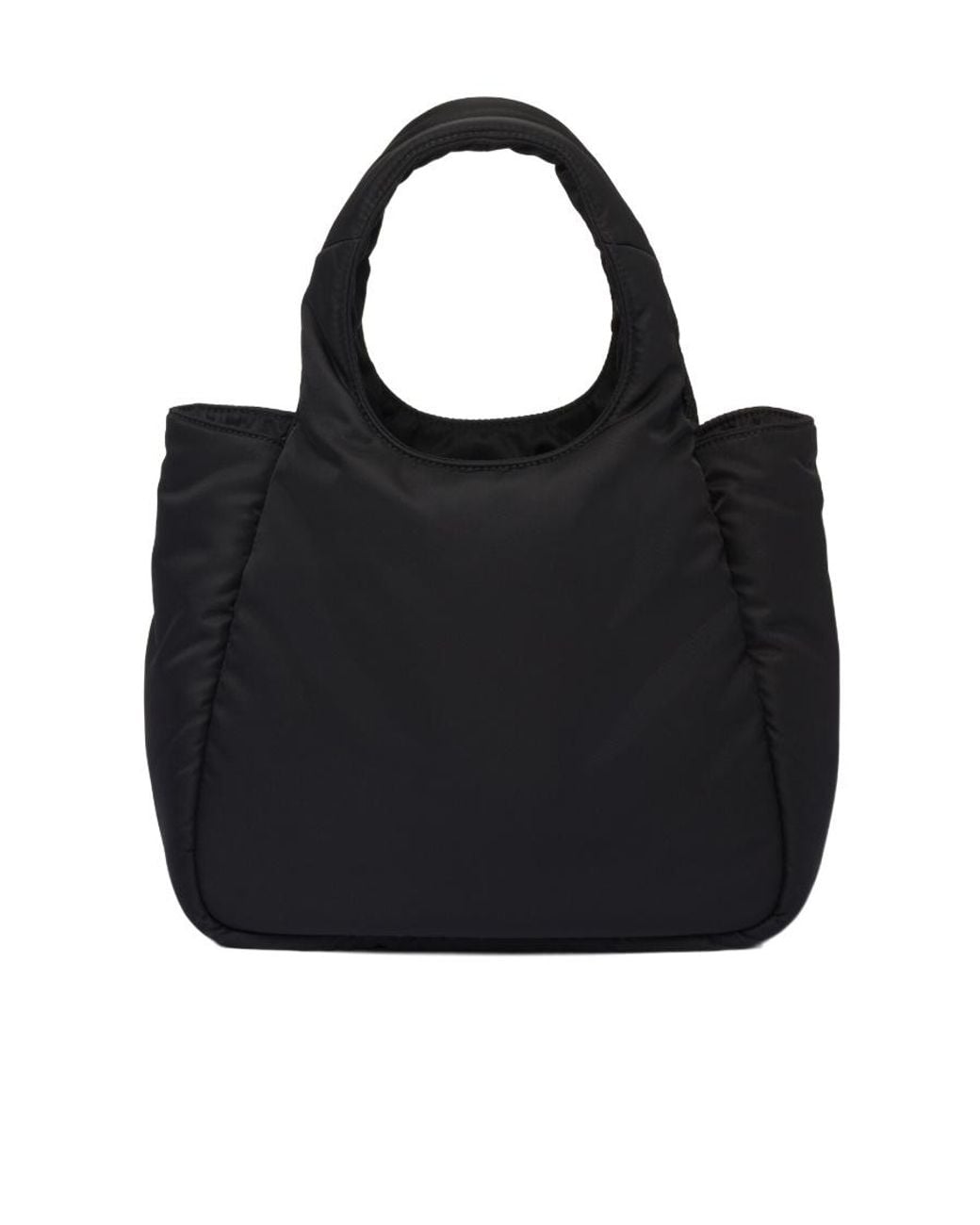 Prada Black Logo-Plaque Top Handle Bag