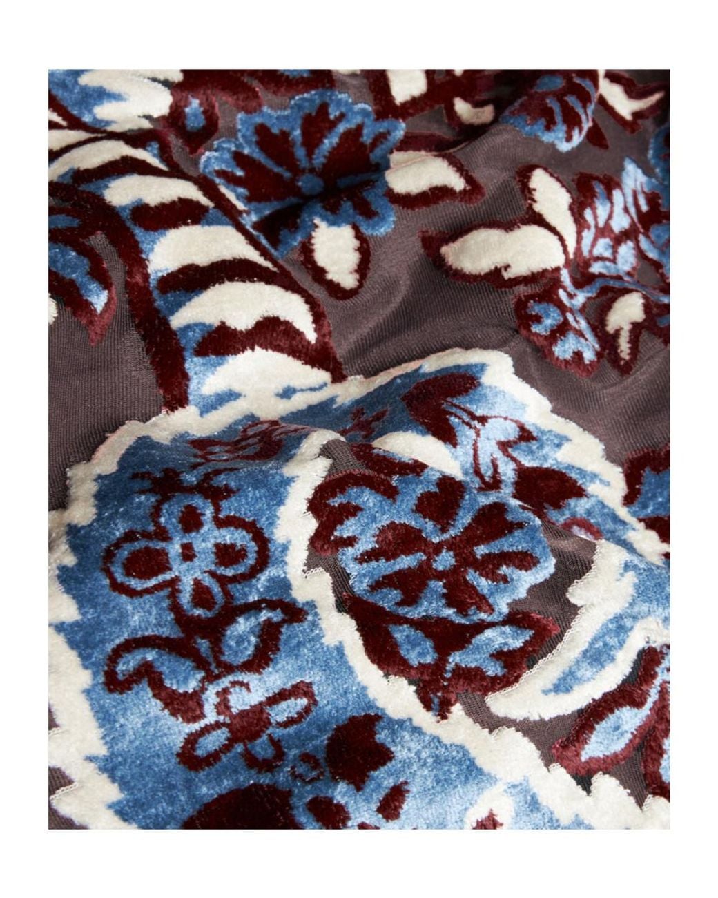 Etro Blue Pattern-Jacquard Velvet Midi Skirt