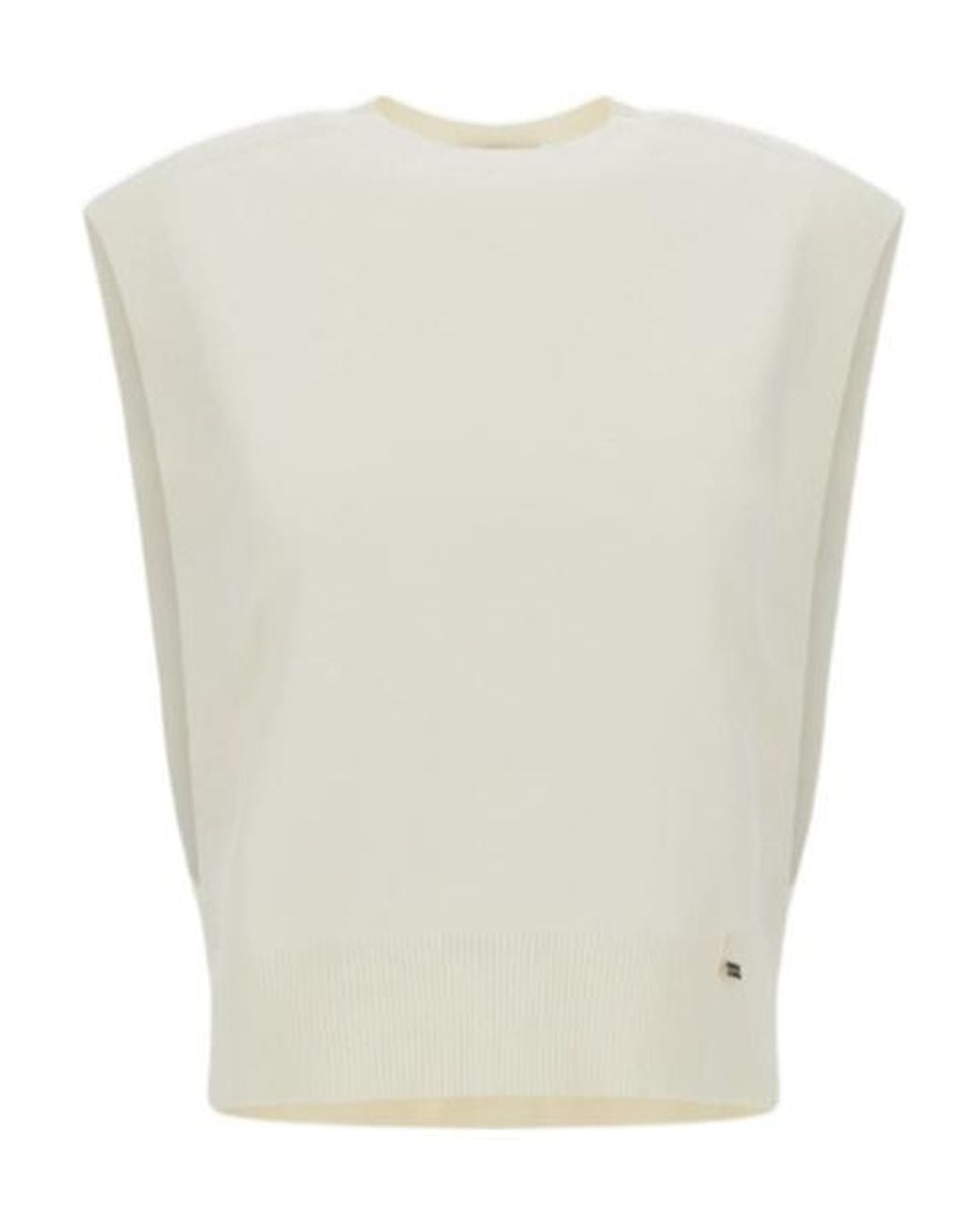 Herno White Ribbed Sleeveless Top