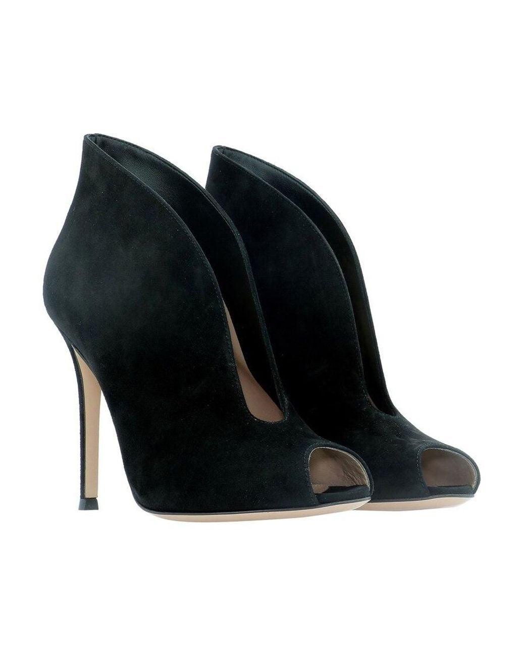 Gianvito Rossi Black Logo Open-Toed High Heels