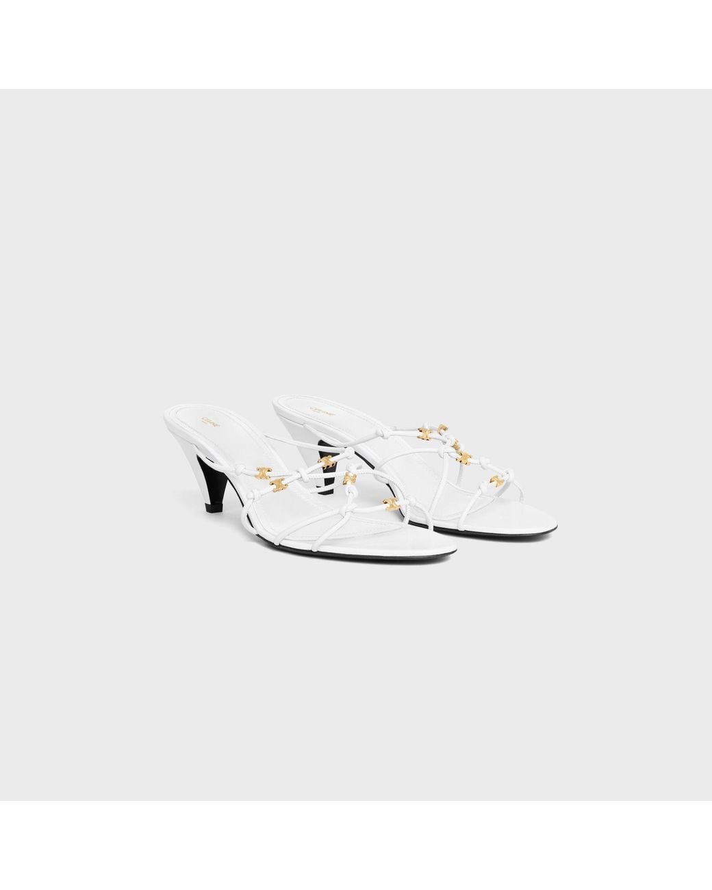 Céline White Uptown Heeled Mule