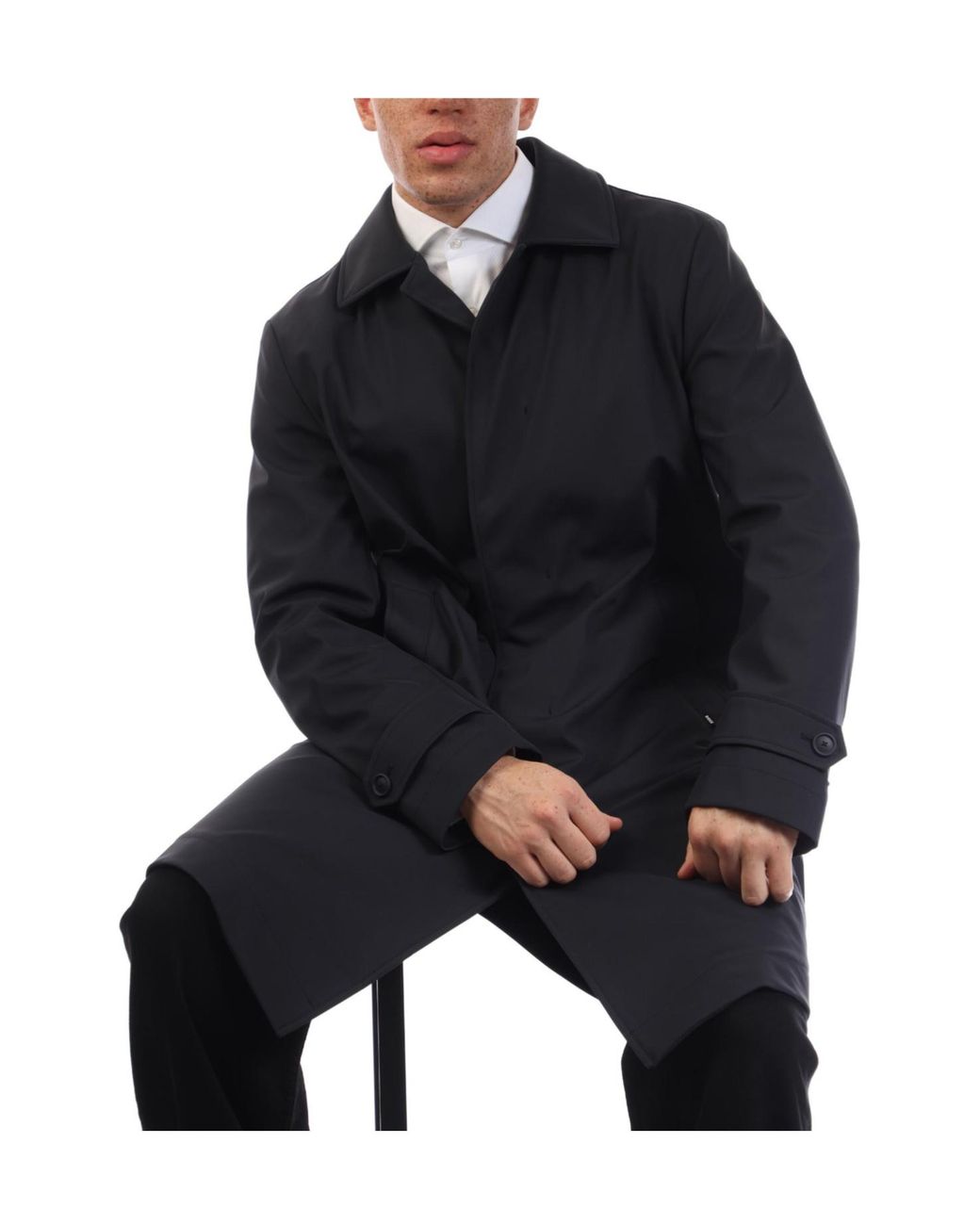 Boss Black Spread-Collar Mid-Length Trench Coat for men
