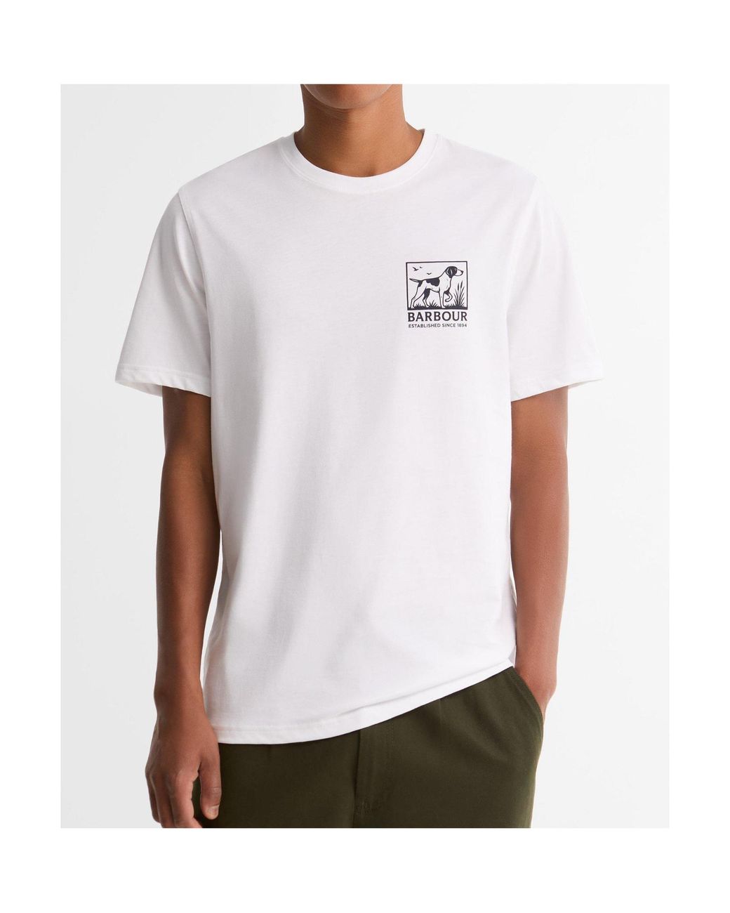 Barbour White Script Graphic T-Shirt for men