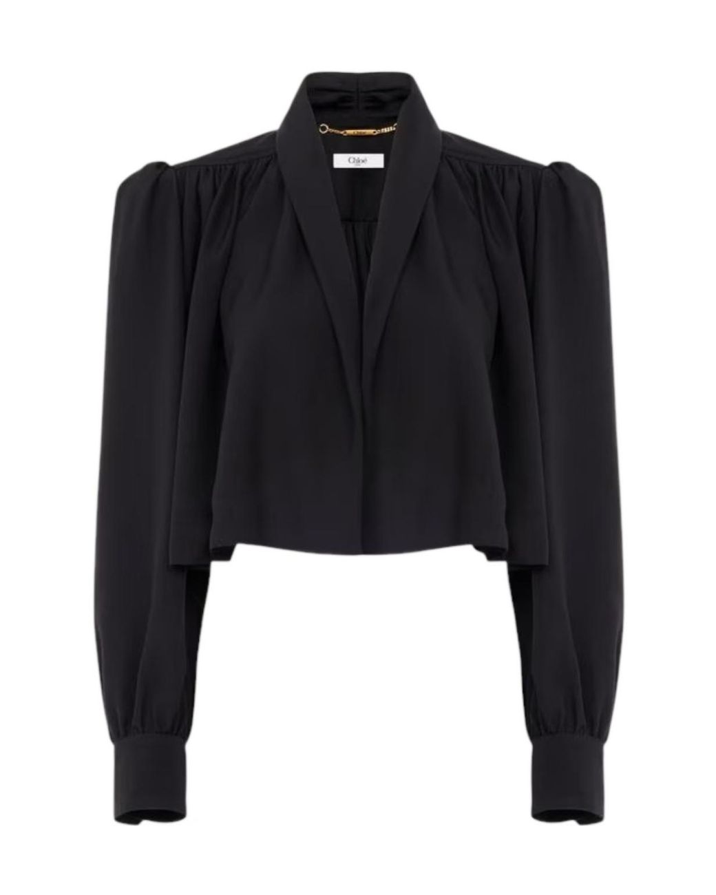 Chloé Black Chloé Gathered Cropped Jacket