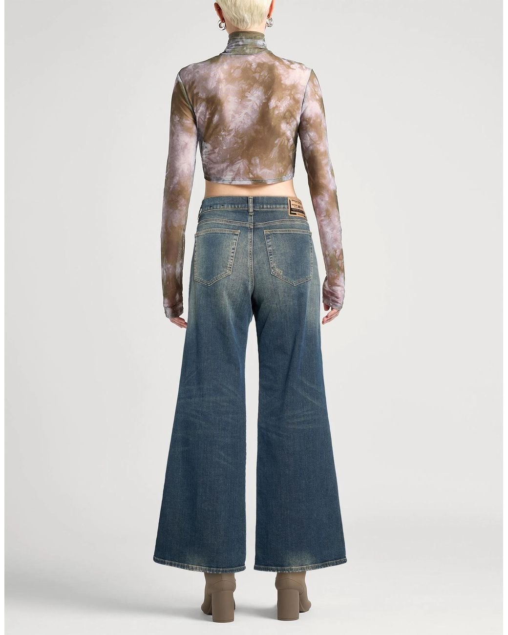 DIESEL Blue High-Waisted Flared Jeans