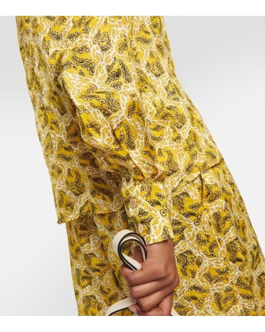 Isabel Marant Yellow Leidy Printed Satin Blouse