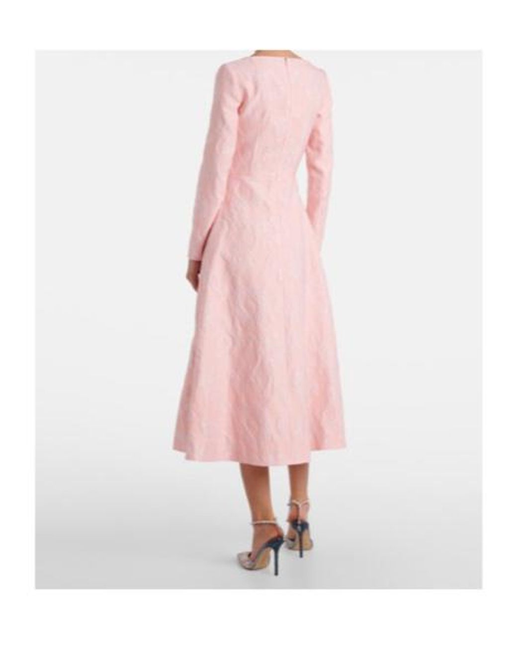 Emilia Wickstead Pink Glenda Embroidered Crepe Midi Dress