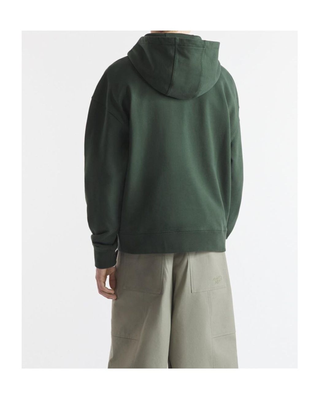 Maison Kitsuné Green Maison Kitsuné Bold Fox Head Patch Drawstring Hoodie for men