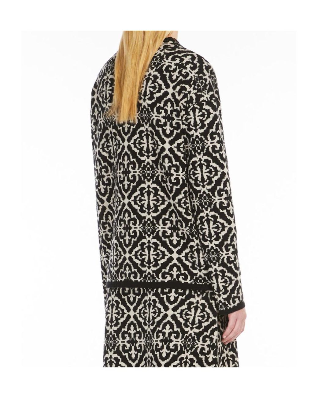 Max Mara Black Wool And Cashmere Jacquard Sweater