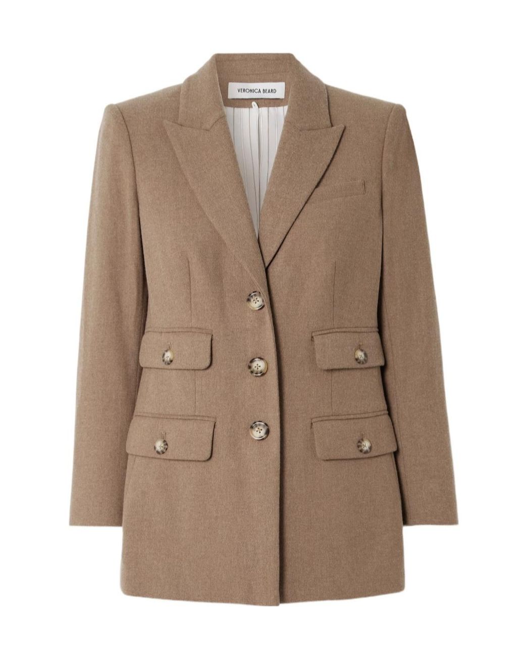Veronica Beard Brown Nalani Dickey Brushed-Twill Blazer