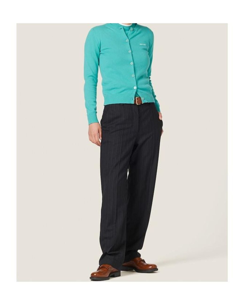 Miu Miu Black Belt-Loop Casual Pants