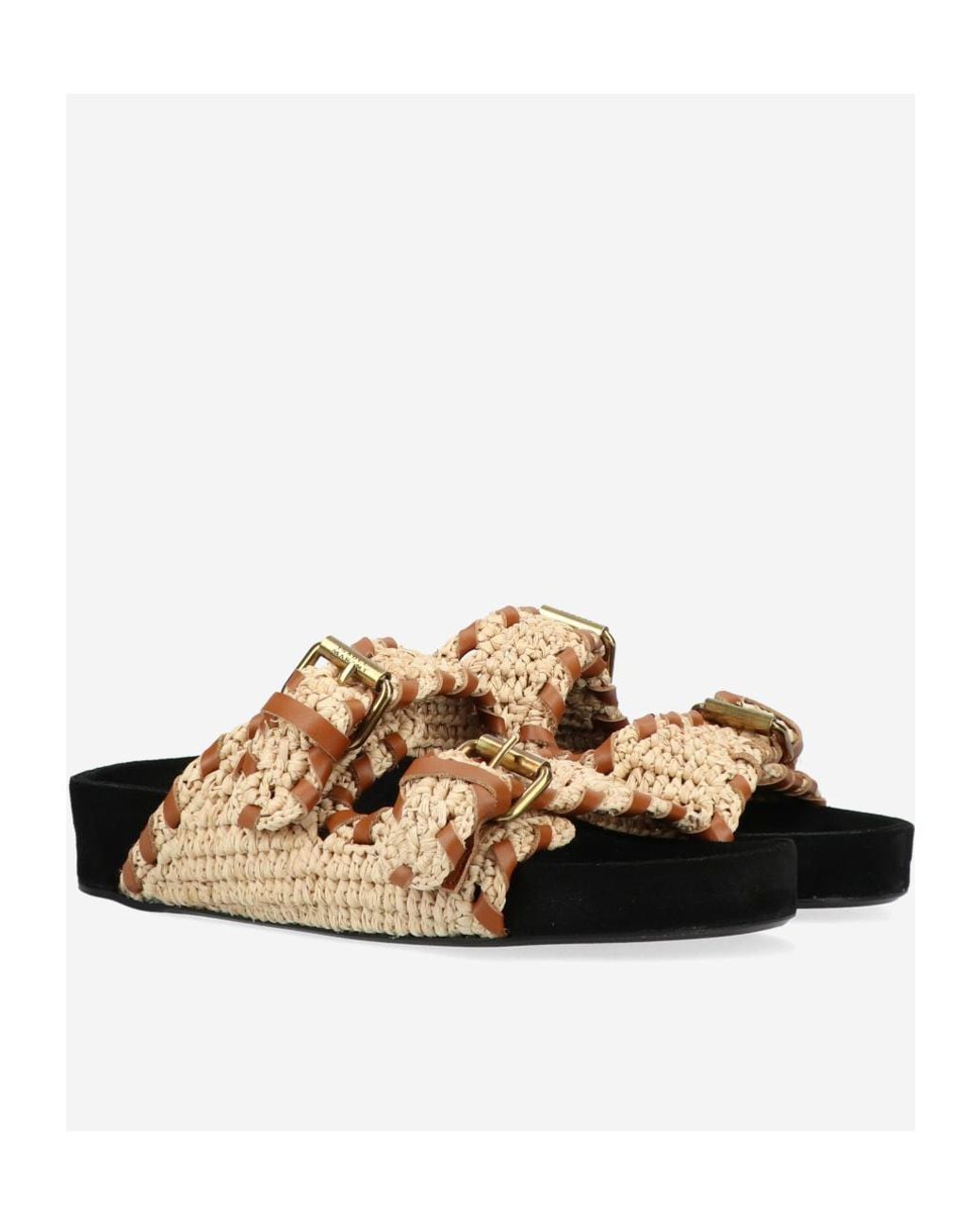 Isabel Marant Brown Round Head Slippers
