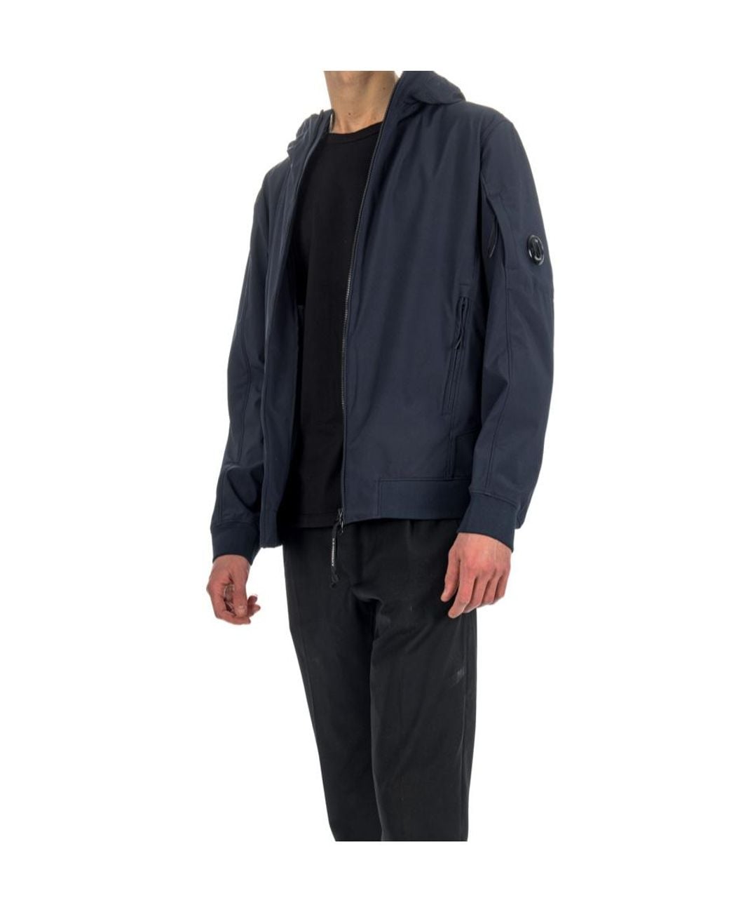 C P Company Blue Outerwear Hooded Jacket for men