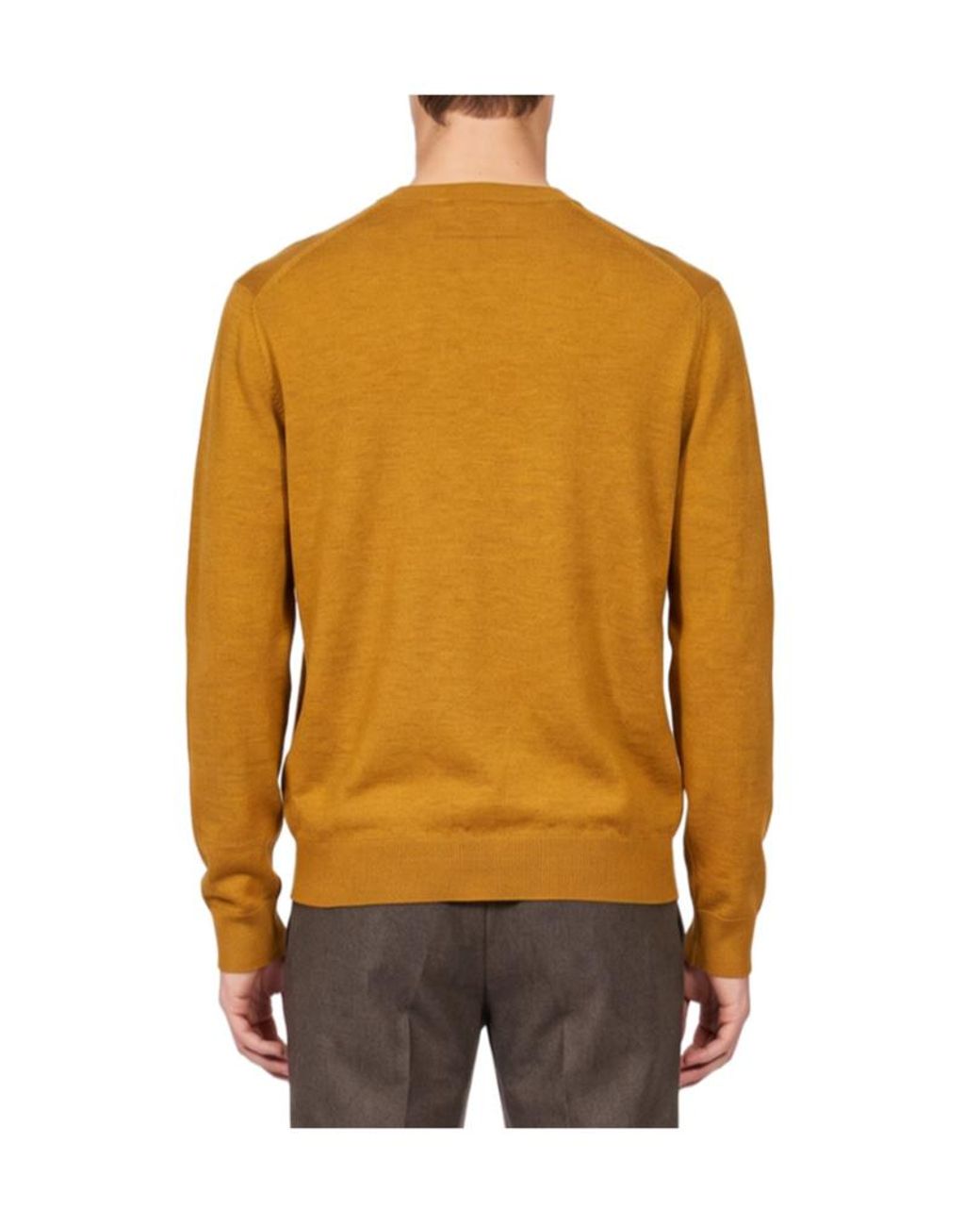 Zegna Orange V-Neck Sweater for men