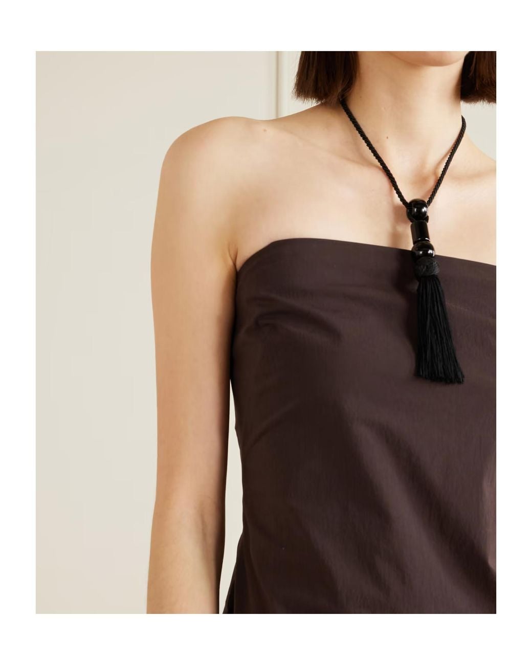 St. Agni Purple Strapless Cotton-Blend Midi Dress