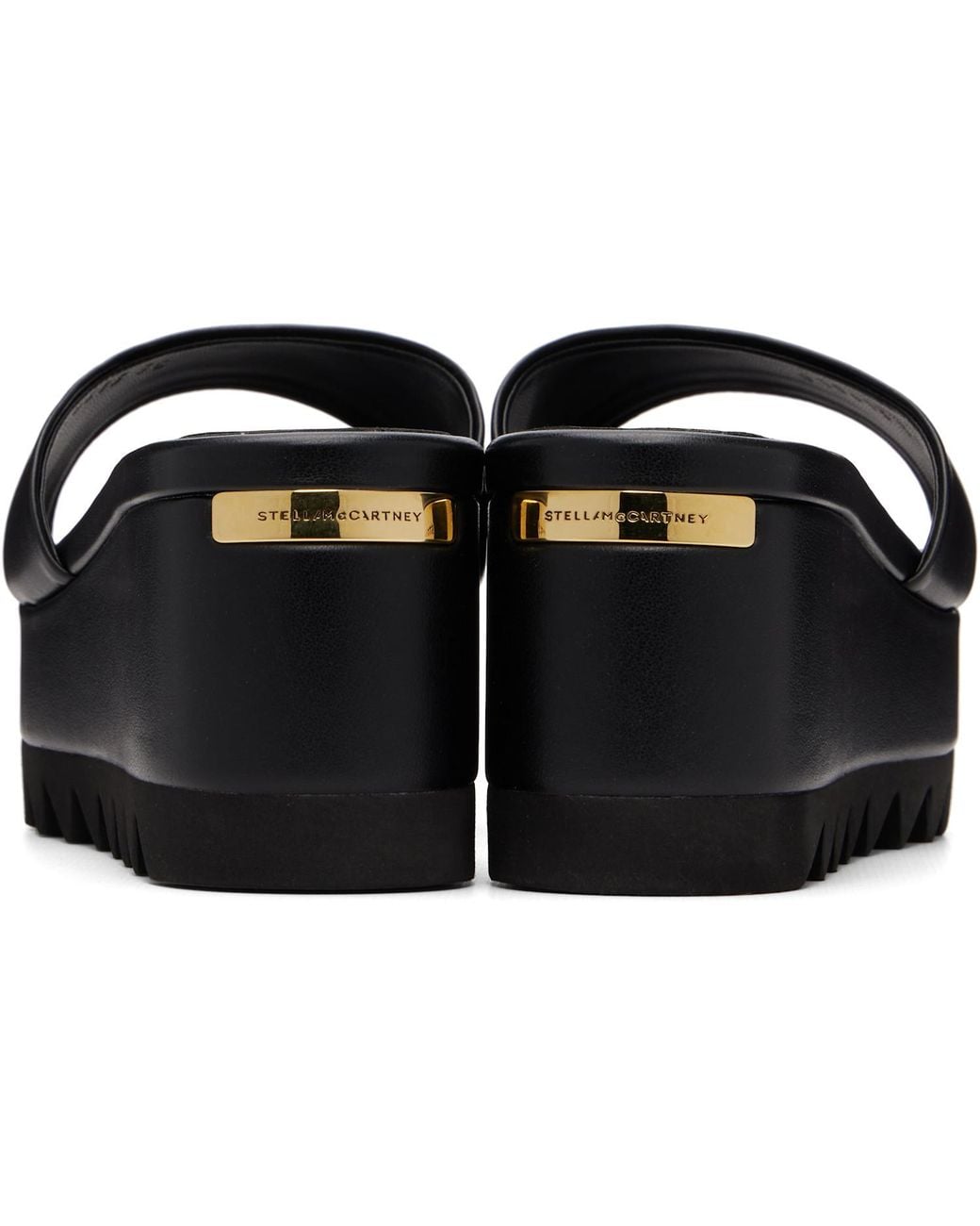 Stella McCartney Black Sneak-Elyse Wedge Sandals