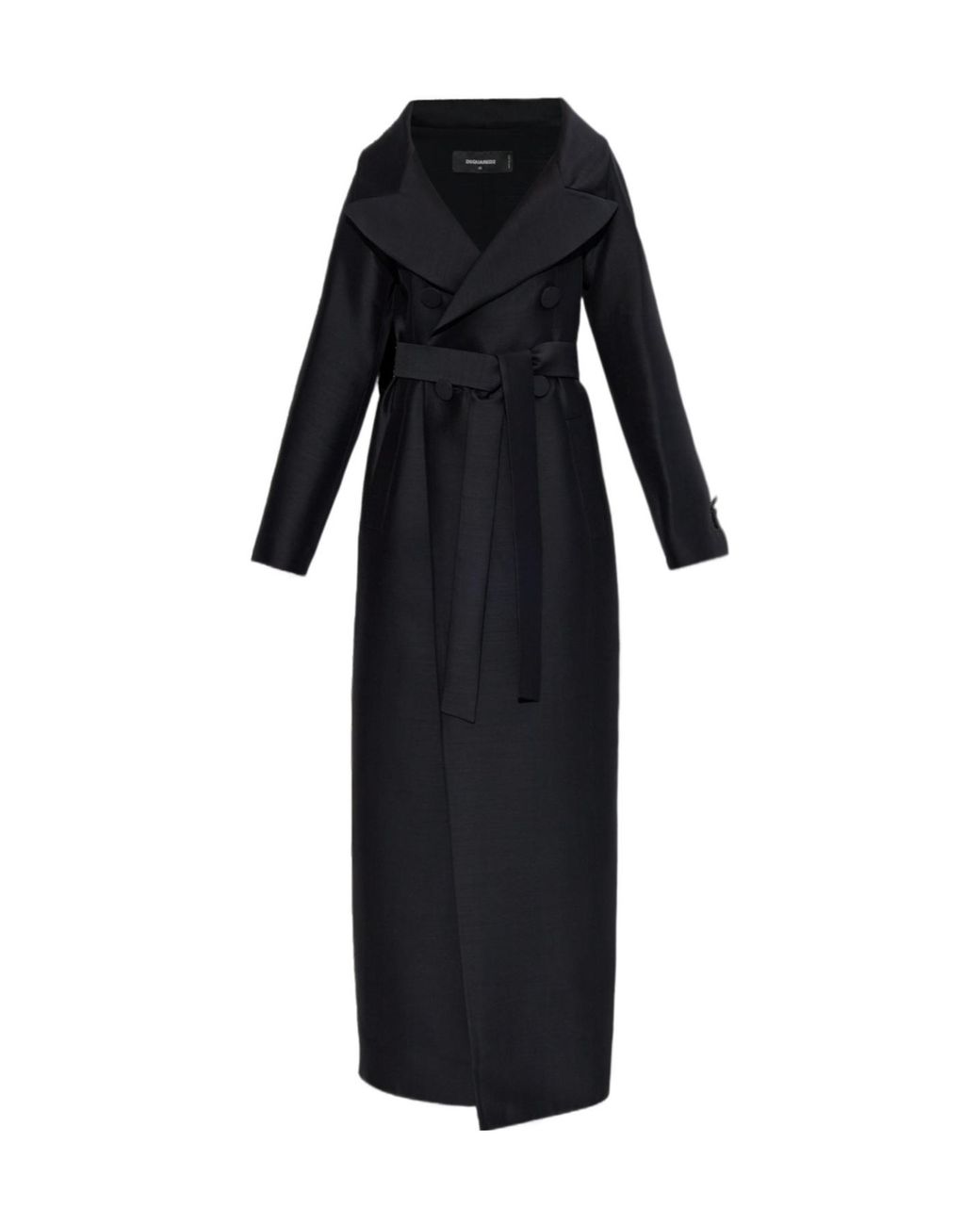 DSquared² Black Double-Breasted Long Coat