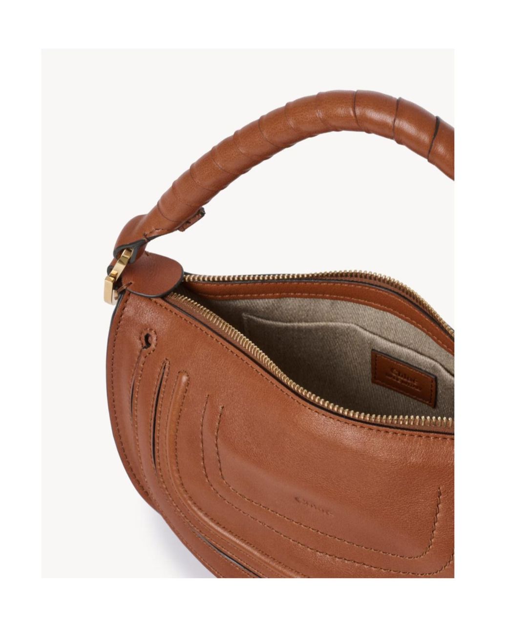 Chloé Brown Mini Marcie Shoulder Bag