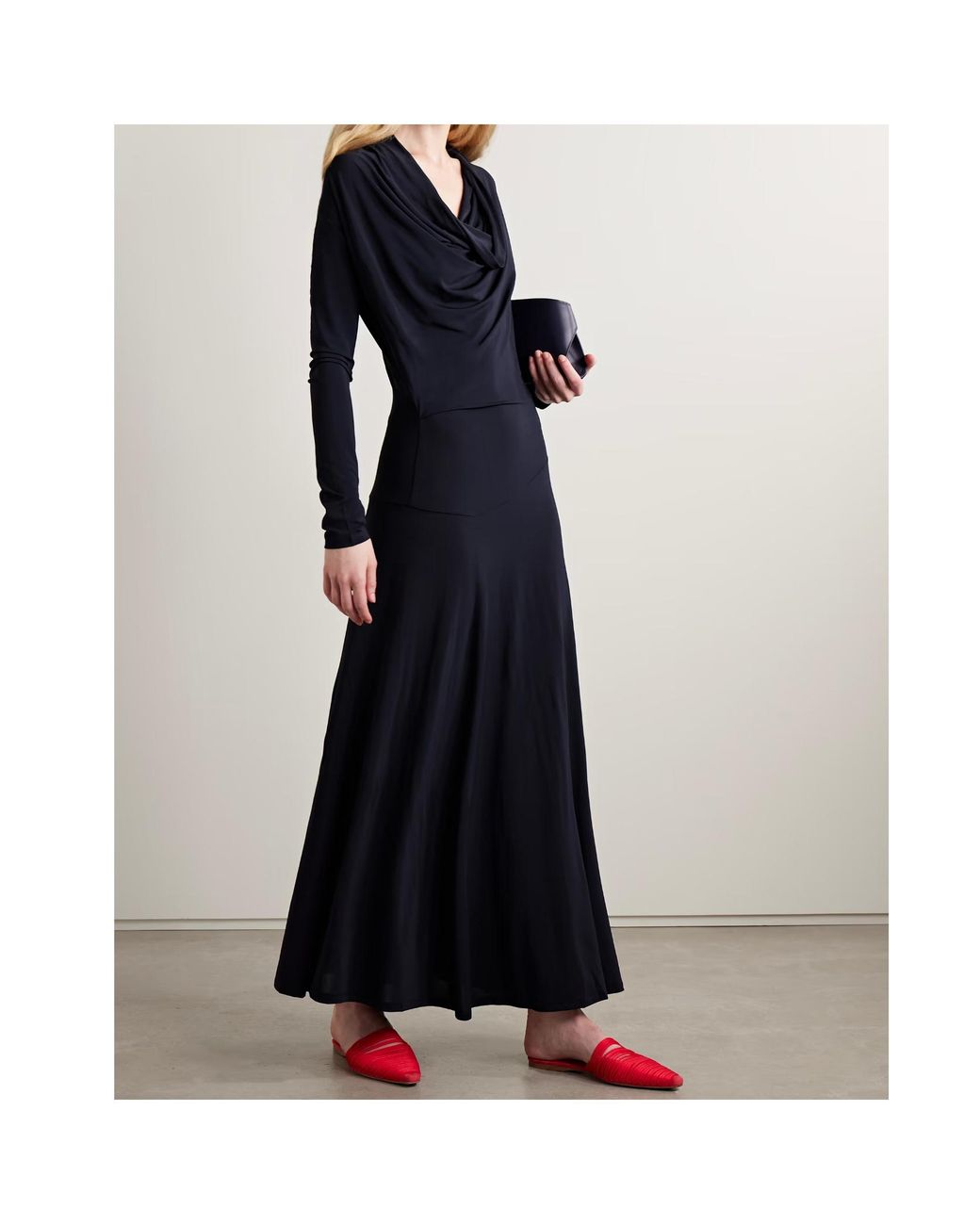 tove-eadan-draped-jersey-maxi-dress-in-blue-lyst