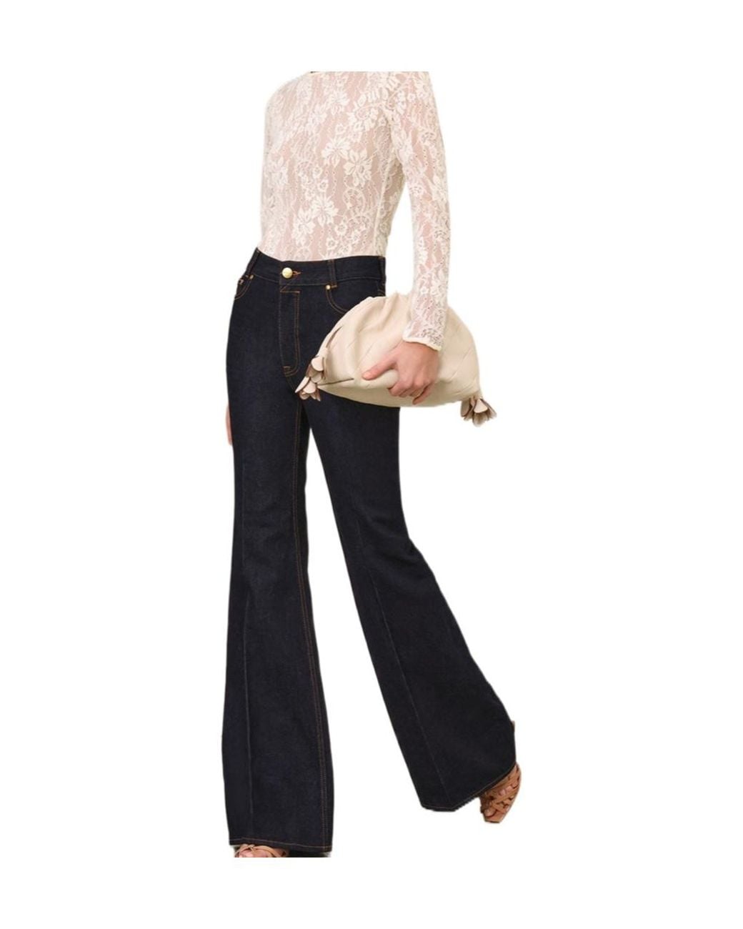 Zimmermann Natural Long Sleeve Lace Bodysuit