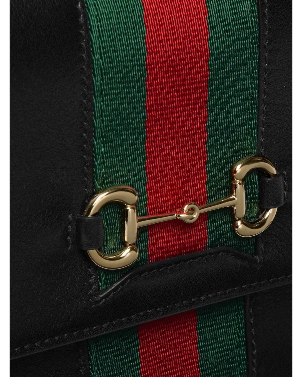 Gucci Black Strapped Horsebit Web Wallet