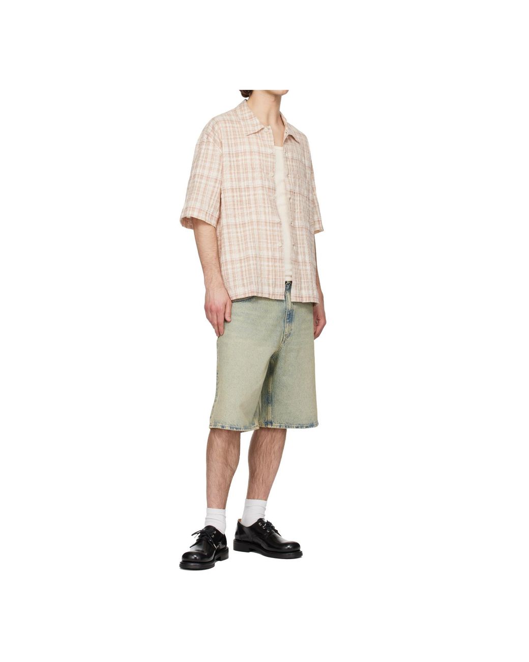sunflower Natural Adam Checked Short-Sleeve Shirt for men