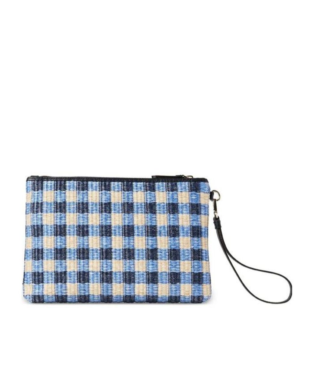 Jimmy Choo Blue Zip-Top Clutch
