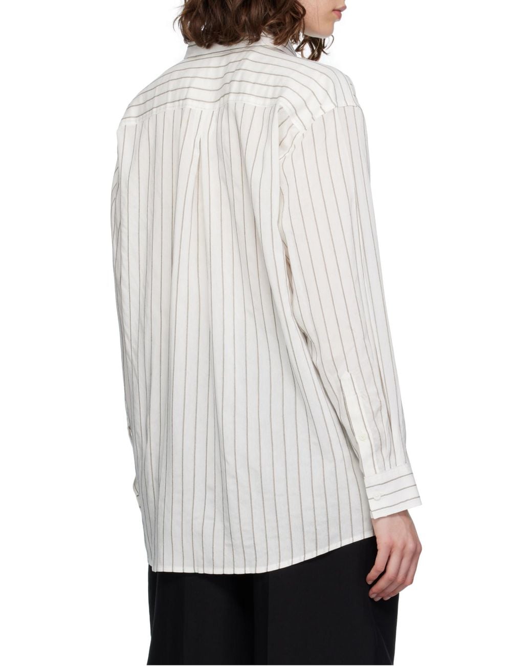 Totême White Totême Striped Long-Sleeved Shirt