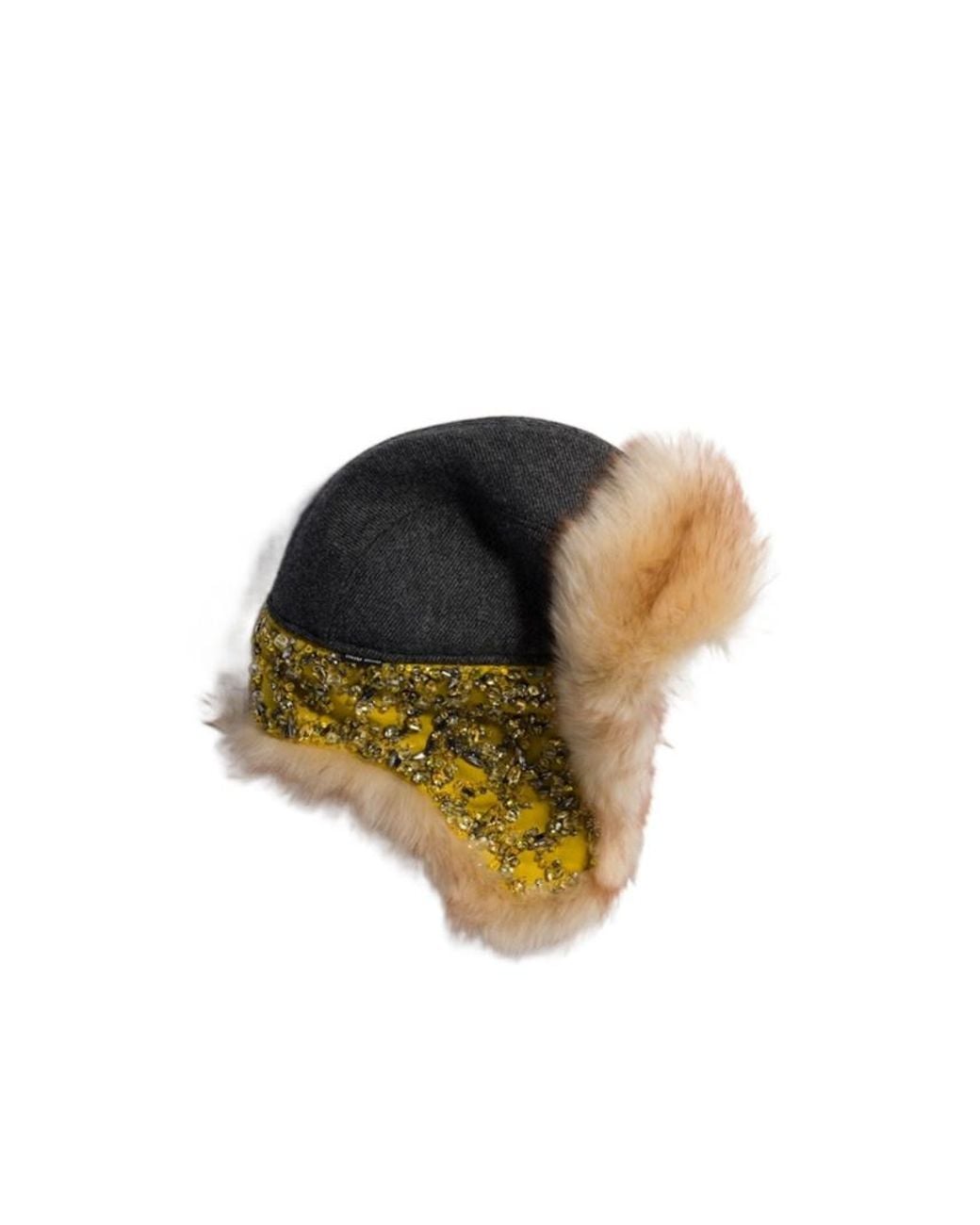 Miu Miu Multicolor Embroidered Wool And Shearling Hat