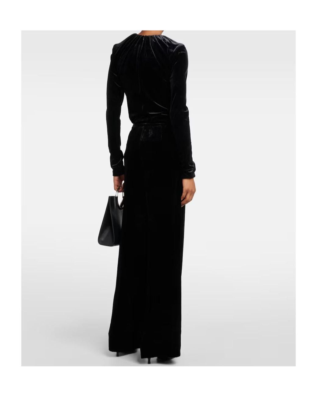 Totême Black High-Rise Wide-Leg Pants