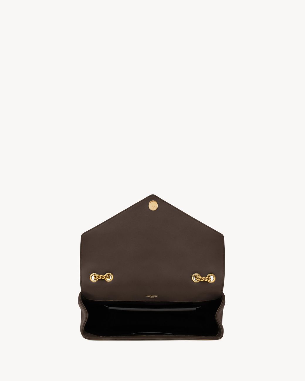 Saint Laurent Brown Loulou Foldover Top Large Shoulder Bag