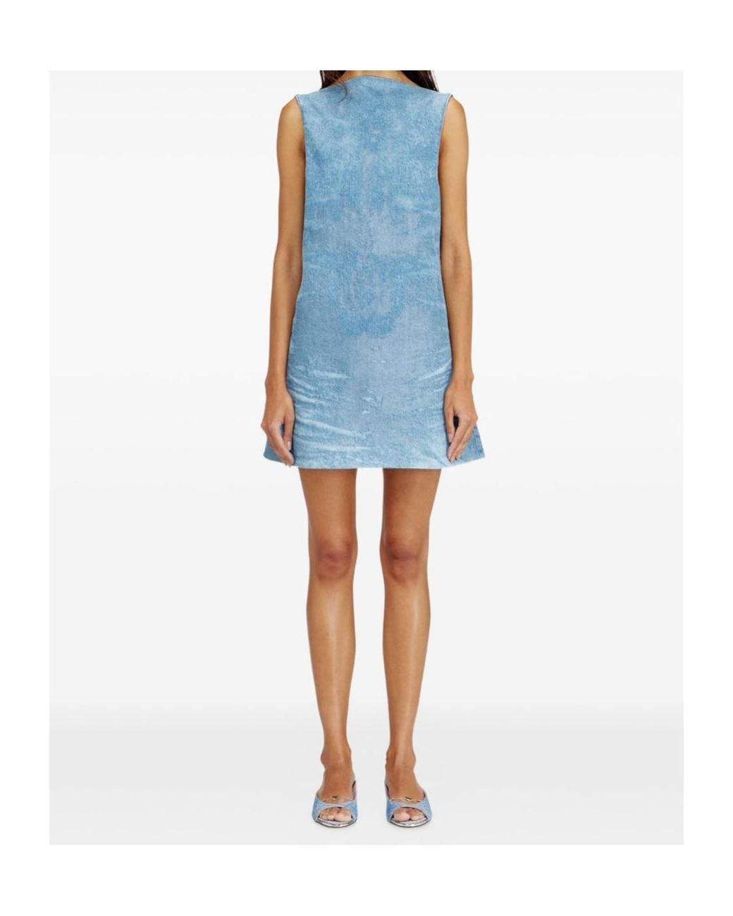 DIESEL Blue Open-Back A-Line Dress