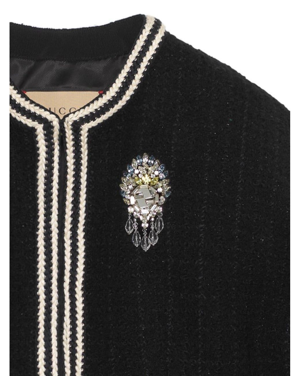 Gucci Black Interlocking G Tweed Jacket