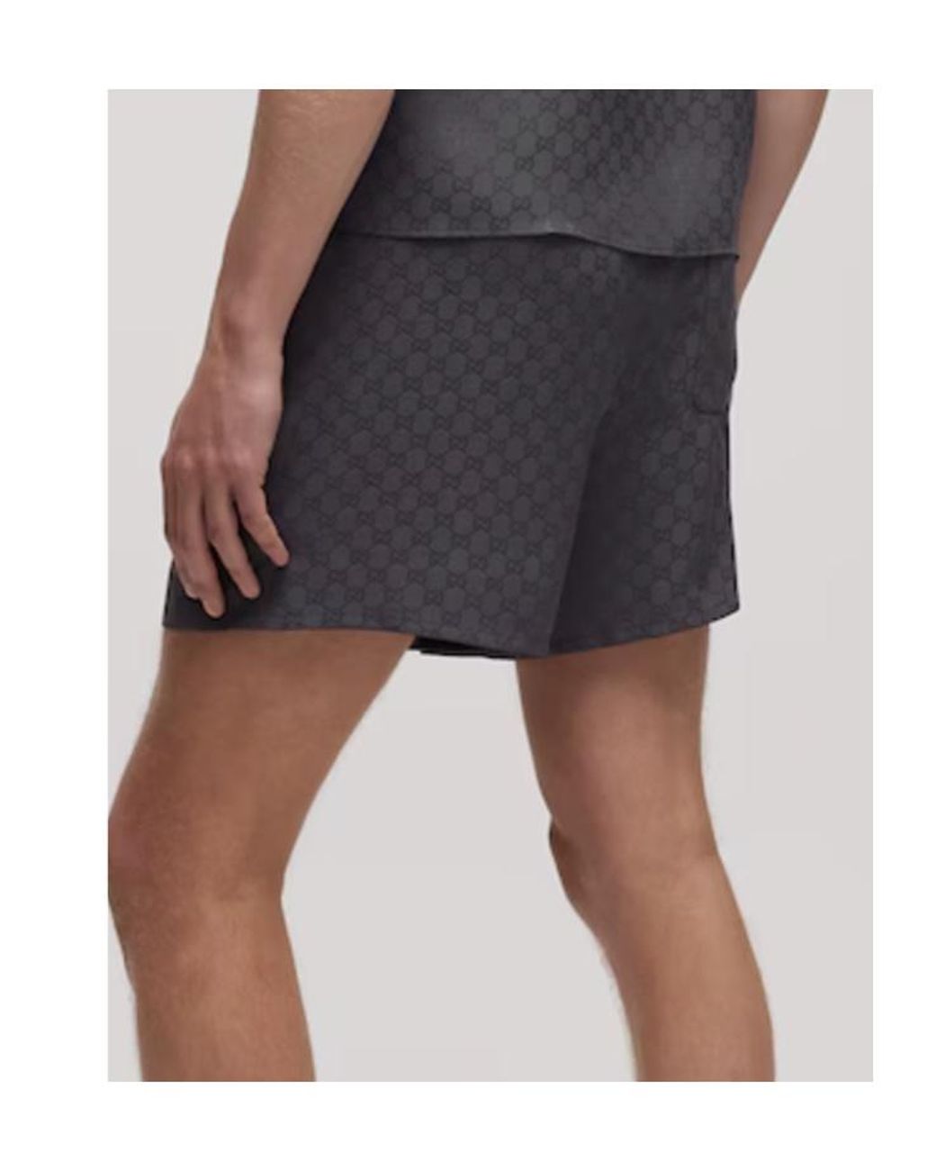 Gucci Gray Gg Silk Jacquard Shorts for men
