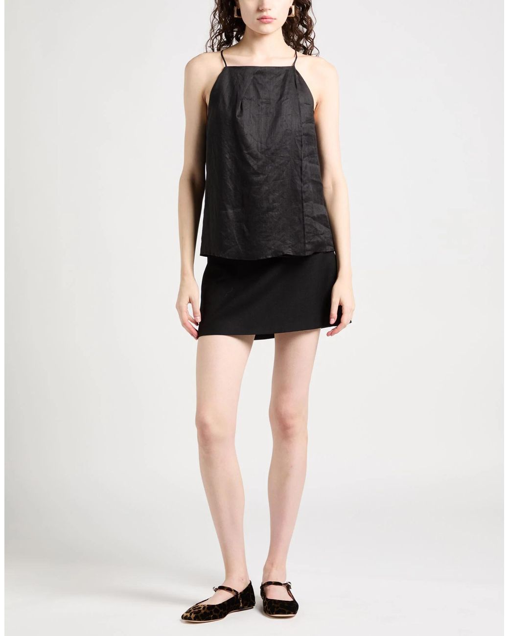 Max Mara Black Sleeveless Solid-Color Top
