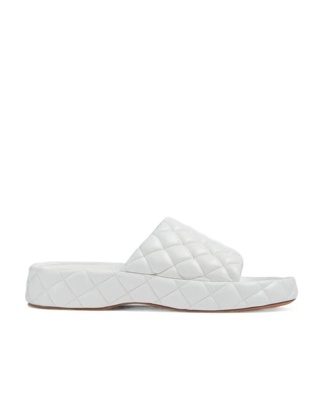 Bottega Veneta White Padded Slip-On Slippers