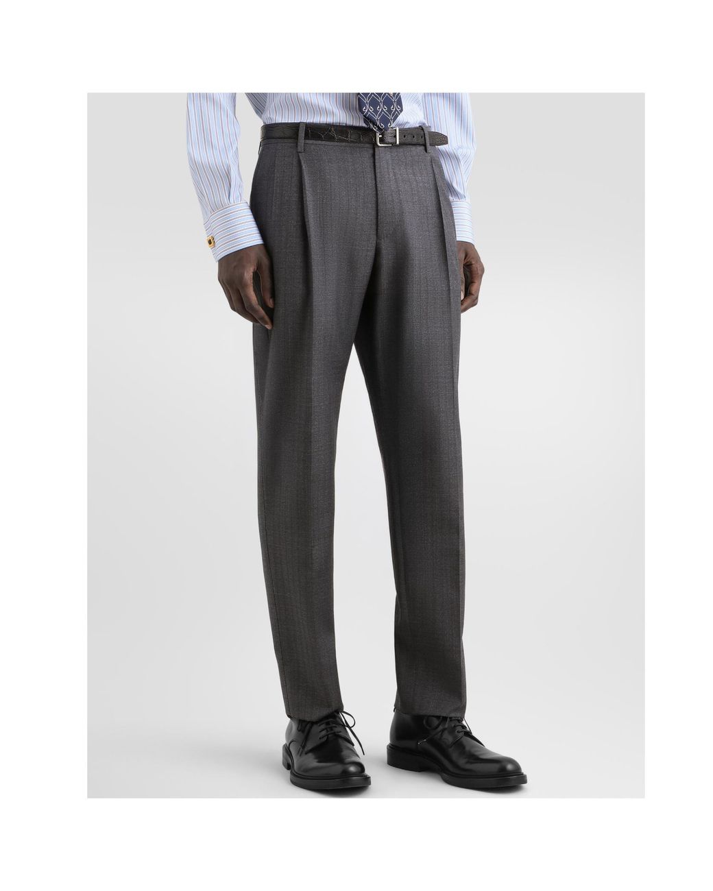 Dolce & Gabbana Black Pleated Trousers for men