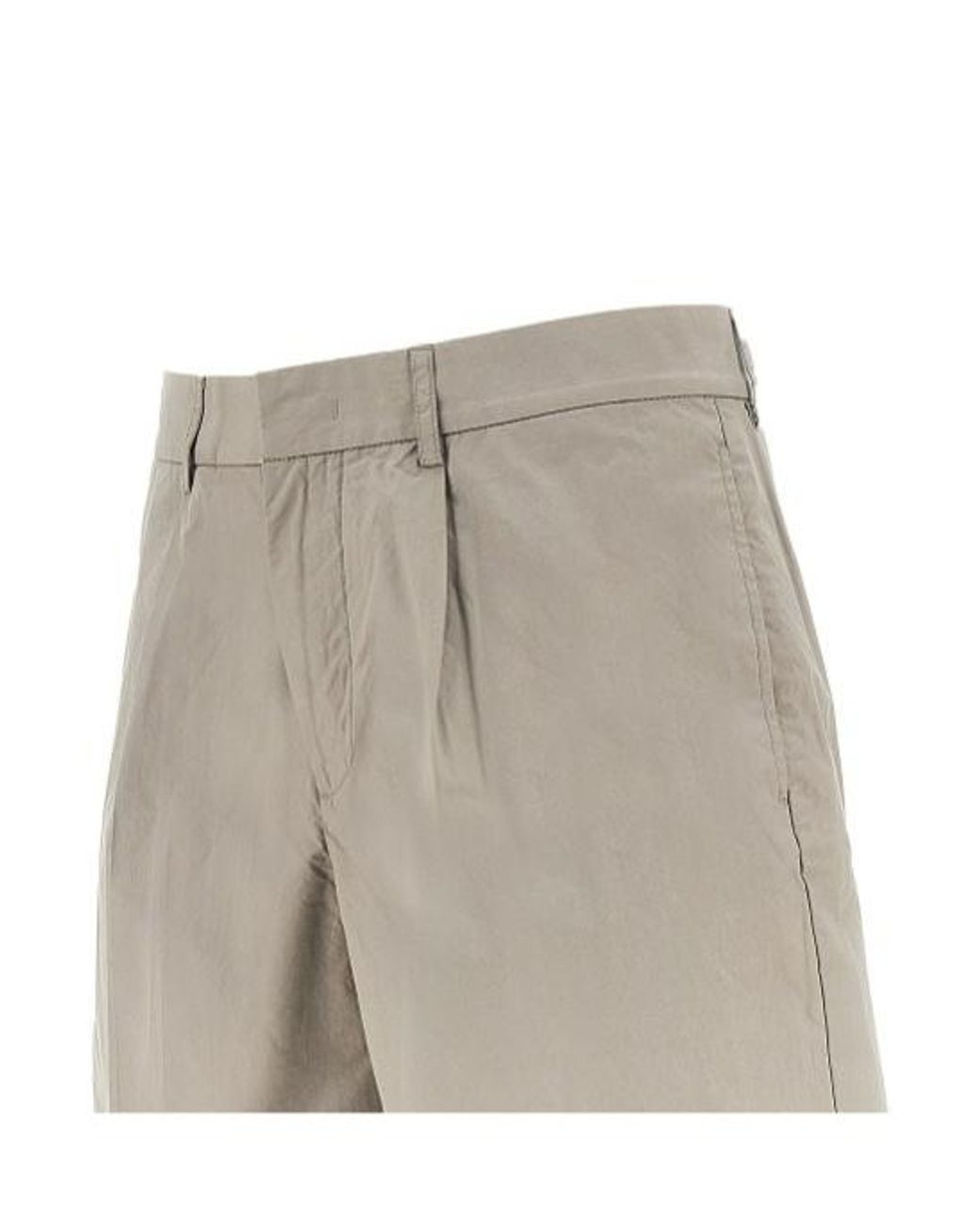 Emporio Armani Gray Pleated Bermuda Shorts for men