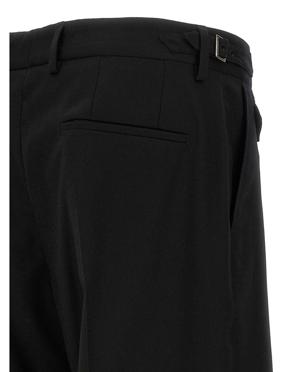 Dolce & Gabbana Black Pleated Tapered Pants for men